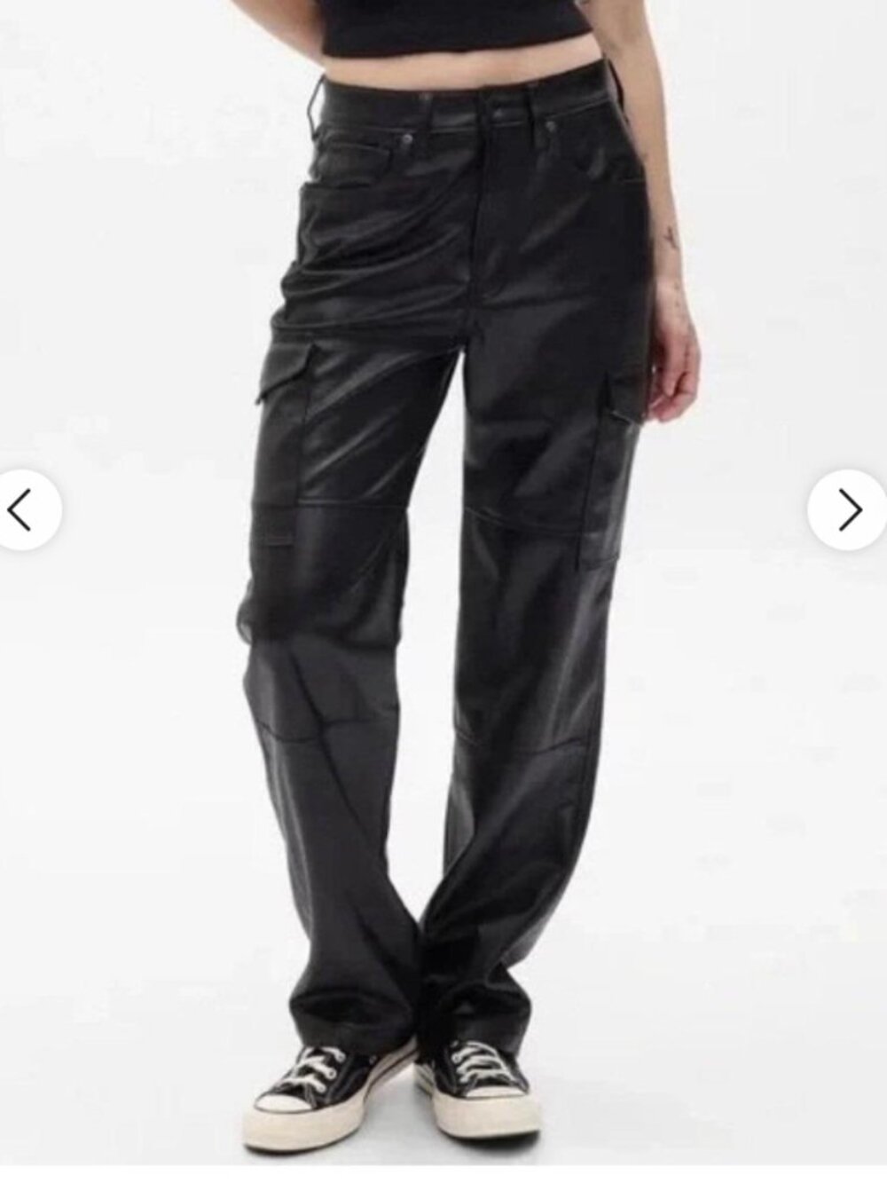 GAP High Rise 90s Loose Vegan Leather Cargo Pants